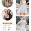 Womens Summer Casual Boho Floral Dresses V Neck Short Sleeve Sundresses Flowy Swing A-Line Mini Dress