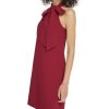 Women's Sleeveless Halter Tie Neck Shift Mini Dress