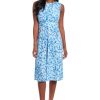 Women's Sleeveless Inset Waist Midi Fit and Flare Dress