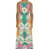 Women's Bold Colorful Fun Printed Georgette Maxi Dress