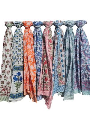10 PCs Wholesale Lot 100% Cotton Swimsuit Beach Sarong Cover Ups for Women Swimwear Pareo Indian Hand Block Print Beach Bikini
