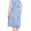 Women's Sleeveless Inset Waist Midi Fit and Flare Dress