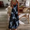 Marlin Fish Maxi Dress for Women Summer Casual Sleeveless V Neck Spaghetti Dresses