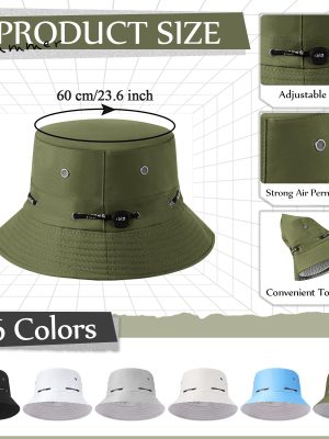 48 Pcs Bucket Hat Bulk for Women Men Fisherman Adjustable Summer Hat UV Protection for Outdoor Fishing Hiking Beach