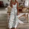 Mahjong Tiles Maxi Dress for Women Summer Casual Sleeveless V Neck Spaghetti Dresses