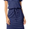 Womens Summer Hide Belly Knee Length Travel Dress Pocket 2025 Spring Short Sleeve Midi Work Casual Teacher Outfits