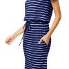 Womens Summer Hide Belly Knee Length Travel Dress Pocket 2025 Spring Short Sleeve Midi Work Casual Teacher Outfits