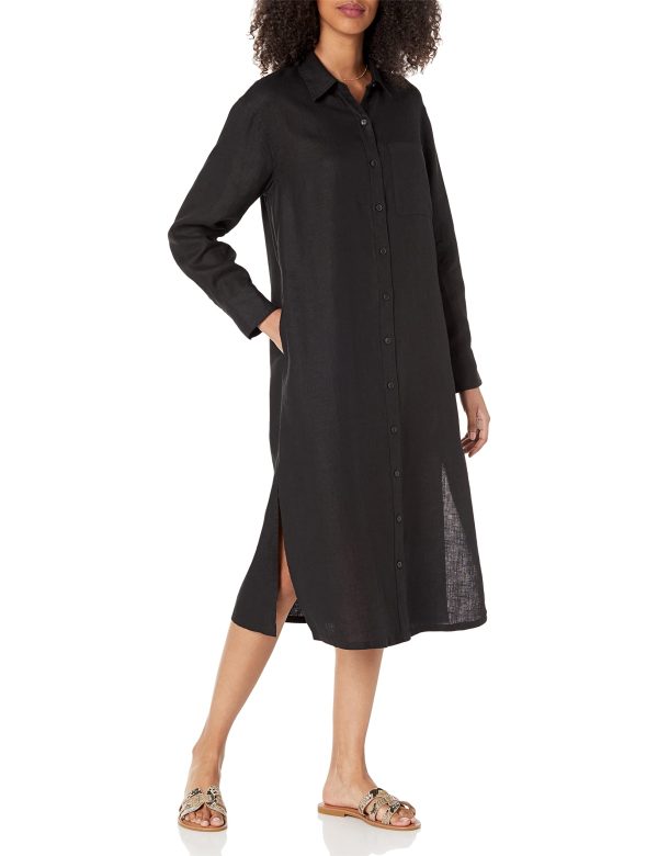 Women's Fiona Relaxed Linen Midi Shirt Dress