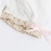 Girl Dress, Embroidered Floral Heirloom, Lace Crew Collar, Puff Sleeve, Cotton Kids Casual Clothing