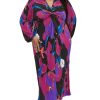 Women's Plus Size Dress-Kaya Print Maxi