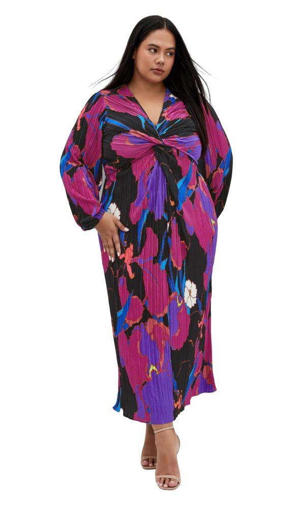 Women's Plus Size Dress-Kaya Print Maxi