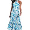 Versatile Criss-Cross Halter Neck, Tiered Maxi Summer Dresses for Women
