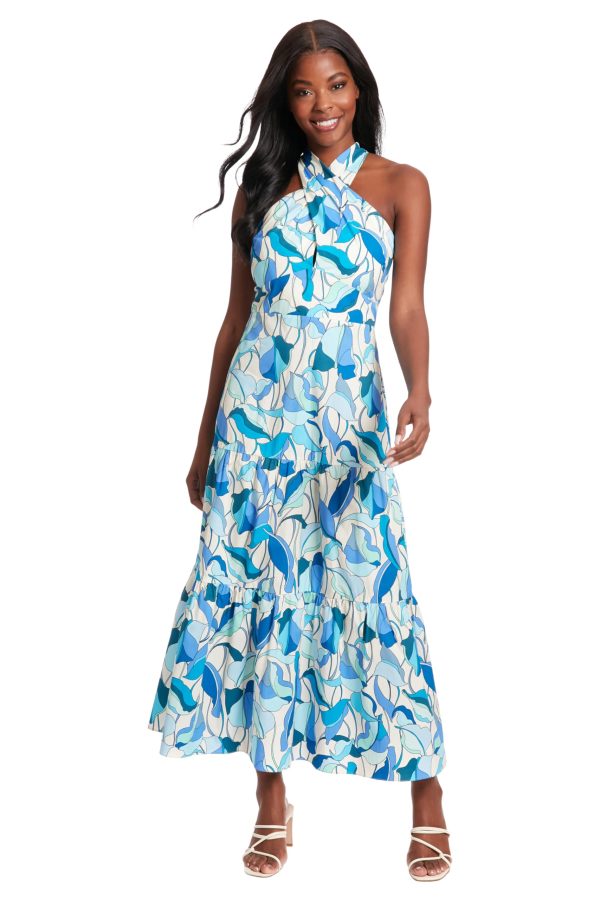 Versatile Criss-Cross Halter Neck, Tiered Maxi Summer Dresses for Women