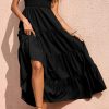 Women's 2025 Casual Loose Plain Maxi Sundress Smocked Tank Dress Sleeveless Summer Beach Tiered Long Dresses