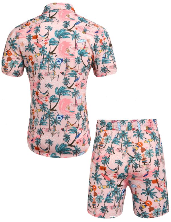 Men's Luxury Casual Button Down Short Sleeve Hawaiian Shirt Suits
