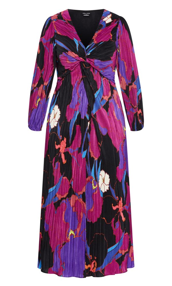 Women's Plus Size Dress-Kaya Print Maxi