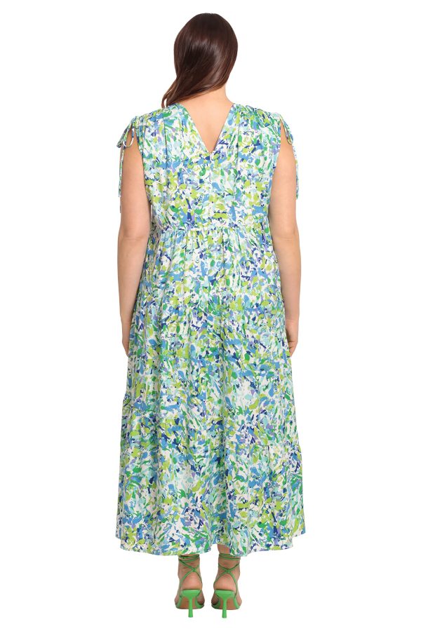 Women's Tiered Maxi with Shoulder and Waist Drawstring Details