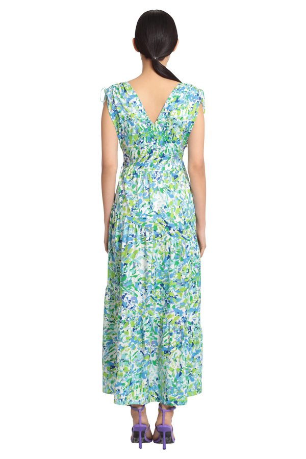 Women's Tiered Maxi with Shoulder and Waist Drawstring Details