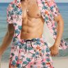 Men's Luxury Casual Button Down Short Sleeve Hawaiian Shirt Suits