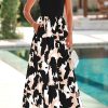 Women Summer Sleeveless Boho Floral Maxi Dress 2025 Scoop Neck Tank A Line Flowy Beach Wedding Vacation Sundress