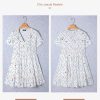 Womens Summer Casual Boho Floral Dresses V Neck Short Sleeve Sundresses Flowy Swing A-Line Mini Dress