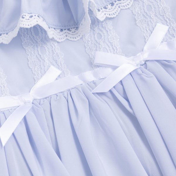 Girls Dress, Vintage Bluebell Heirloom Dress, White Lace, Puff Sleeve, Long Style for Spring and Autumn