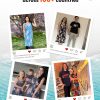 Family Matching Outfits Mommy and Me Dresses Hawaiian Tropical Vacation Beach Spaghetti Strap Dress and Shirt