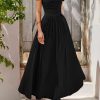 Women's Casual Dresses 2025 Summer Short Sleeve Ruched Patchwork A Line Pleated Swing Maxi Dress with Pockets