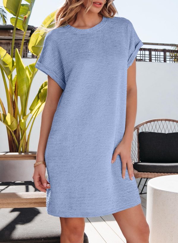 Womens Summer Dresses Fashion 2025 Short Sleeve Spring Mini Dress Casual Beach Vacation Clothes Dresses