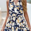 Womens Summer Maxi Dresses 2025 Casual Sleeveless V Neck Loose Fit Floral Boho Dress Beach Long Sundress