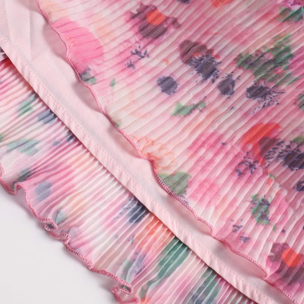 Women's Summer Floral Print Halter A-line Dress Bohemian Cake Dress Pink Dresses