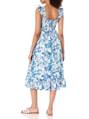 Women's Kimi Ruffled Shoulder Smocked Midi Dress