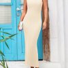 Women's 2025 Summer Casual Maxi Dresses Ribbed Knit Sleeveless Bodycon Elegant Going Out Beach Vacation Clothes