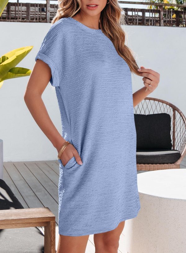 Womens Summer Dresses Fashion 2025 Short Sleeve Spring Mini Dress Casual Beach Vacation Clothes Dresses