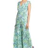 Women's Tiered Maxi with Shoulder and Waist Drawstring Details