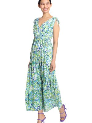 Women's Tiered Maxi with Shoulder and Waist Drawstring Details