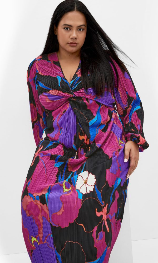 Women's Plus Size Dress-Kaya Print Maxi