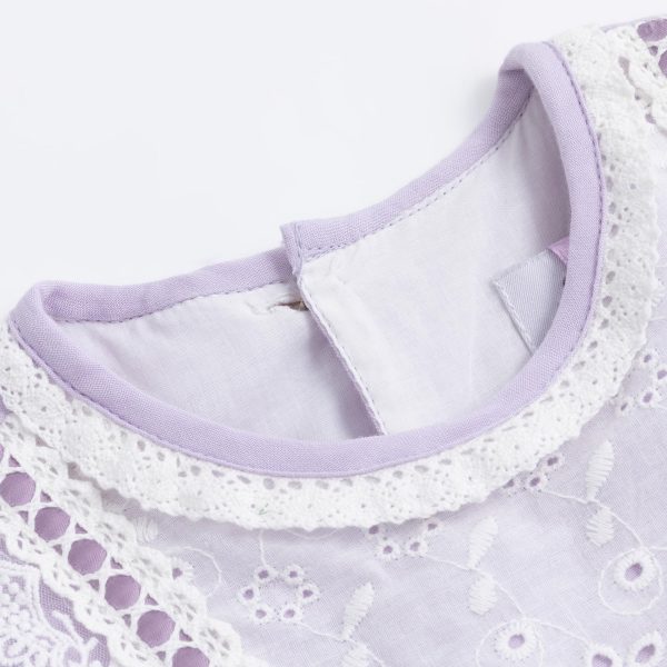 Girl's Summer Dresses, Vintage Purple Heirloom Dress, Puff Sleeve, Light Purple Dress for Girls Kids