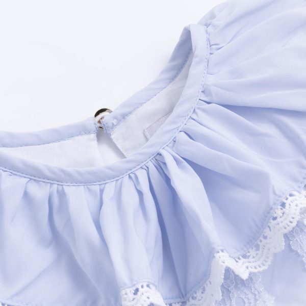 Girls Dress, Vintage Bluebell Heirloom Dress, White Lace, Puff Sleeve, Long Style for Spring and Autumn