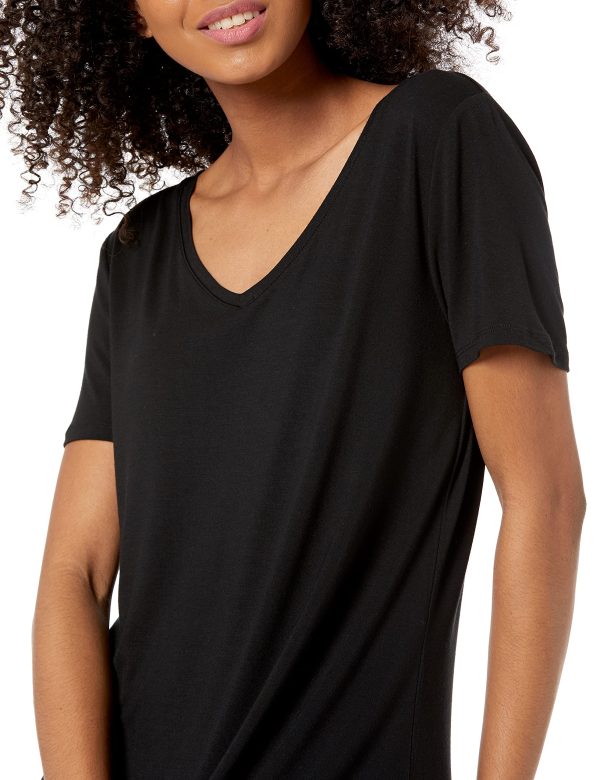 Women's Regular Short-Sleeve V-Neck Swing Dress