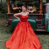 Spaghetti Straps Long Prom Dresses 2025 Ball Gown Lace Appliques Tulle Prom Dress with Pockets Wedding Gowns for Women