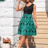 Women Summer Dresses Sleeveless Casual Loose Swing Button Down Midi Sundress with Pockets