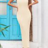Women's 2025 Summer Casual Maxi Dresses Ribbed Knit Sleeveless Bodycon Elegant Going Out Beach Vacation Clothes