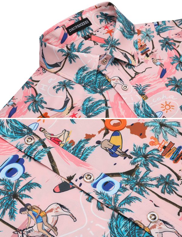 Men's Luxury Casual Button Down Short Sleeve Hawaiian Shirt Suits