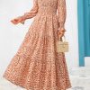 Women's Floral Maxi Dress 2025 Spring Long Sleeve V Neck Casual A Line Long Flowy Boho Party Dresses