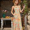 2025 Women's Criss Cross Halterneck Sleeveless Summer Floral Print Flowy A Line Maxi Dress