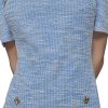 Women's Puff Sleeve Swaure Neck Flounce Tweed A-line Mini Dress