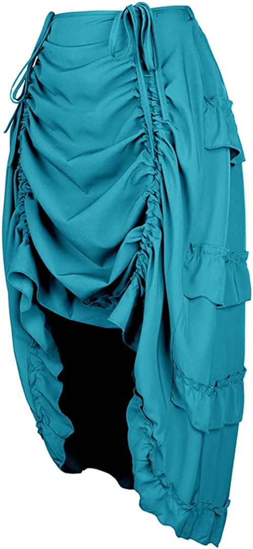 Women's Steampunk Gothic High Low Cyberpunk Victorian Skirt Medieval Renaissance Skirts Cosplay Outfits