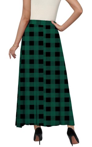 Women's Maxi Skirt Flowy High Waisted Casual Long Skirts with Pockets