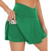 Women's 1 or 2 Pack Crossover Tennis Skirt with Pockets High Waisted Pleated Golf Skorts Built-in Shorts for 2025